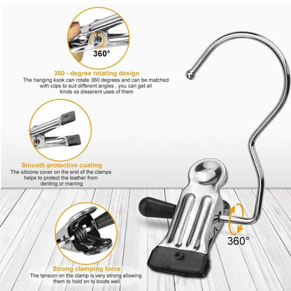 Laundry Hanging Clips – Pack of 10 Hooks for Boots & Clothes